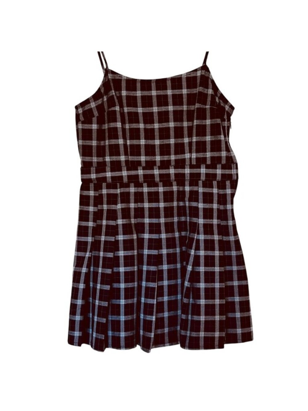 Plaid Womens Sz M Skater Mini Dress Clueless Preppy Coquette Dark Academia Y2K - Picture 3 of 14